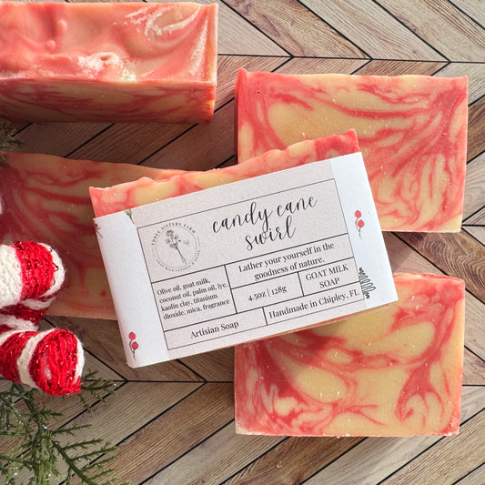 Candy Cane Swirl Goat Milk Soap